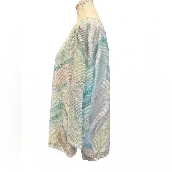 Alfred Dunner | Lady Like Chevron Lace Knit Top (1X) - Picture 7 of 11